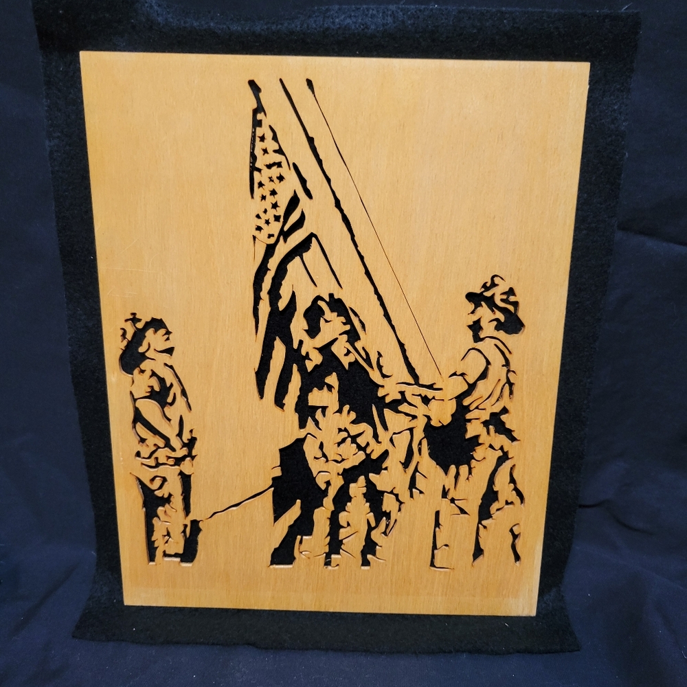 9-11 Tribute Wood Laser Cut 8" x 10" Oak Panel